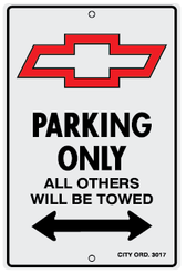 Chev Parking Only Sign