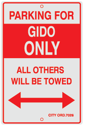 Parking For Gido Only