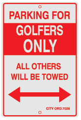 Parking For Golfers Only