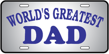 Worlds Greatest Dad Auto Plate