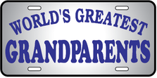 Worlds Greatest Grandparents Auto Plate