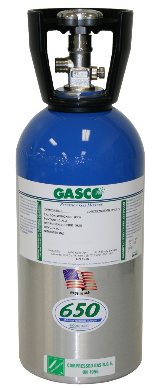 balance Nitrogen 58 Liter Gasco 58L-125-6 Precision Calibration Gas 6 ppm Nitric Oxide 