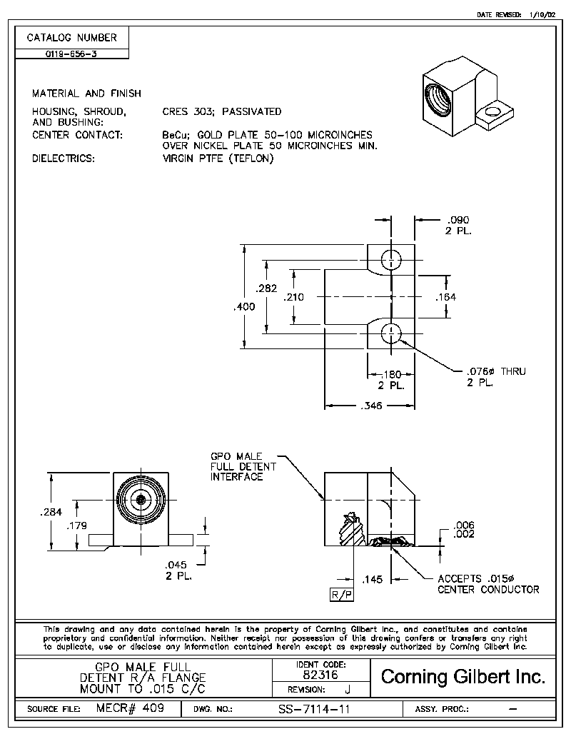 Corning Gilbert GPO Connectors HASCO Components