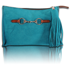 Azure suede shown here.