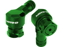 MOTO-D Angled Motorcycle Valve Stems 11.3MM - Green