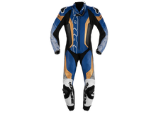 Spidi "Supersonic Perforated Pro" Motorcycle Racing Leather Suit Black/Blue Gold