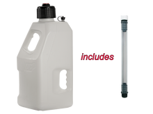 LC2 Motorcycle Racing 5-Gallon Fuel Jug w/ Hose (White)