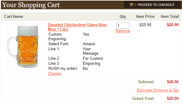 Step 3 to Ordering a Custom Engraved Beer Mug Confirm the custom text of your personalized beer mug