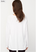Scattered Stars Long-Sleeve Top in White | Sundry at Fire and Shine | Womens Tops