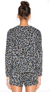Leopard Print Pullover in Grey | Sundry at Fire and Shine | Womens Long-Sleeve Tops