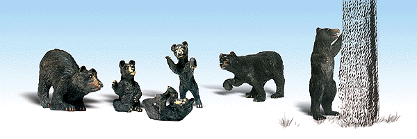 Woodland Scenics 1885 HO Scale Black Bears
