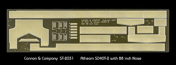 Cannon 2031 HO Scale Detail Part Brass Safety Tread & Step Kit For Athearn SD40T-2 w/88" Nose