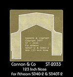 Cannon 2033 HO Scale Detail Part Photo-Etched Brass EMD Safety Tread Kit Nose Only For Athearn SD40T-2 & SD40-2 (123" Nose)