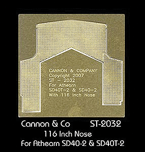 Cannon 2032 HO Scale Detail Part Photo-Etched Brass EMD Safety Tread Kit Nose Only For Athearn SD40T-2 & SD40-2 w/116" Nose