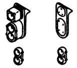 Details West 100 Headlight Sets - SP - Mars Lights, Pre-1958 Hood Units Single End pkg(6) Ho Scale 