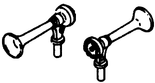 Details West 174 Air Horns Wabco Type E, Single Chime pkg(2) HO Scale