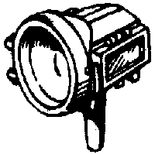 Cal Scale 327 Steam Loco Headlight (Brass Castings) Pyle - Standard Flat Sided, No Visor Ho Scale