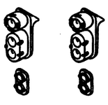 Details West 103 Headlight Sets - SP - Pyle Lights, Post-1958 Hood Units Double End pkg(8) HO Scale