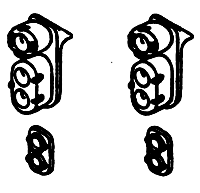 Details West 103 Headlight Sets - SP - Pyle Lights, Post-1958 Hood Units Double End pkg(8) HO Scale