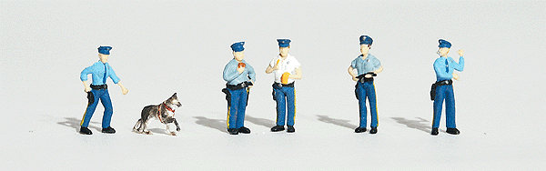 Woodland Scenics 1822 Policemen Police Dog - Scenic Accents pkg(6) HO Scale 
