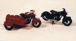 JL Innovative Design 906 HO Scale 2 Motorcycles Stock 1 w/Fuel Tank Sidecar Unpainted Metal Castings