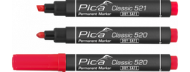 Pica 520/40 - Permanent marker 1-4mm, Round tip, red