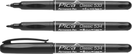 Pica 533/46 - Permanent-Pen 'F' black, round tip, 0,7mm