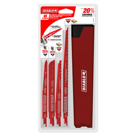 Diablo DS006SC - 6 pc Nail-Embedded Wood and Metal Cutting/Demolition Recip Set