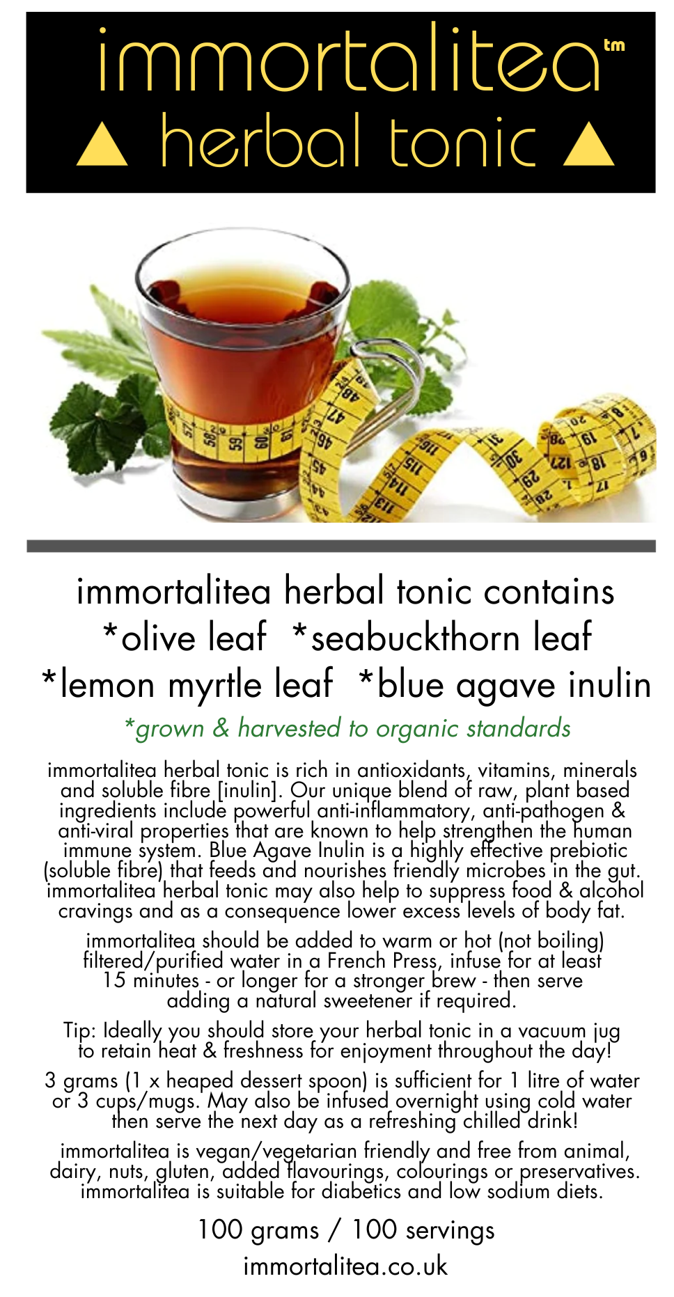 IMMORTALITEA HERBAL TONIC Primal Food Store