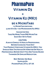 Vitamin D3+ Vitamin K2 (MK7) 90 x MicroTabs
