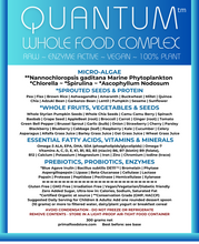 Our new flagship Whole Food Complex contains virtually all the important nutrient groups for achieving and maintaining optimal health and wellbeing. Suitable for children, adults including pedigree cats & dogs. Add to filtered water, milk shake or sprinkle on your breakfast cereal, yogurt or any other prepared meal. Your body will thank you for being so thoughtful!
Note: Always check with your health care provider before changing your diet.