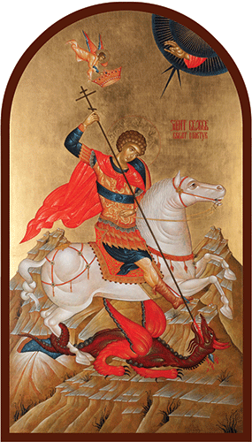 Saint George, large icon, shaped - Ancient Faith Store