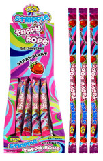 Taffy Rope Strawberry, Soft Chew Candy, 24 pieces to a carton and each peace is approx 30 cm long. great for all events.