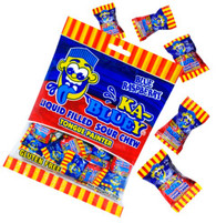 Ka-Bluey. 12 x 150g in a box. The Ka-Bluey is a Liquid Filled Sour Chew (Tongue Painter) in Blue Raspberry Flavour. Not Suitable for children under 5 years of age. Individual wrapped lollies in each packet.