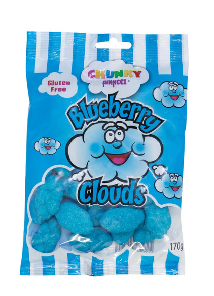 Single bag of Blueberry Clouds - Chunky Funkeez. 1 x 170g Gluten Free.