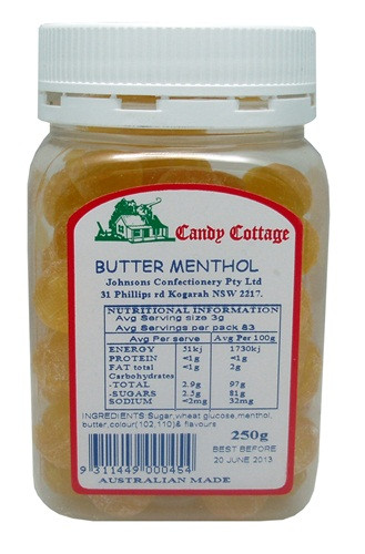 Cottage Candy Jar Butter Menthol 250g x 1