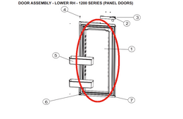 Norcold Lower Right Hand Door 627991 (fits the 1200 model) - panel type door