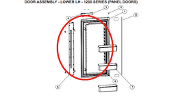 Norcold Lower Left Hand Door 627978 (fits the 1200 model) - panel type door w/ flapper