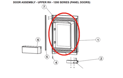 Norcold Upper Right Hand Door 627970 (fits the 1200 model) - panel type door