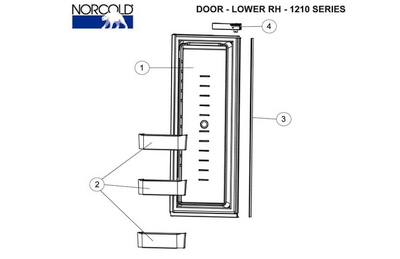 Norcold Lower Left Hand Door 627943 (fits the 1210/ 1211 models) panel type door