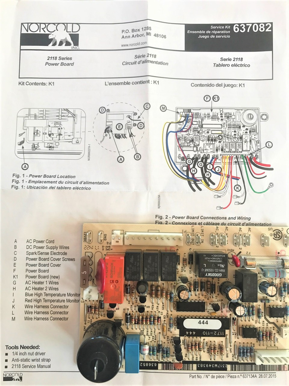 Norcold Power Board 637082/ 636852 (fits the 2118 model)