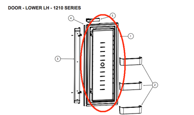 Norcold Lower left Hand Door  634071 (fits the 1200 model) - panel type door