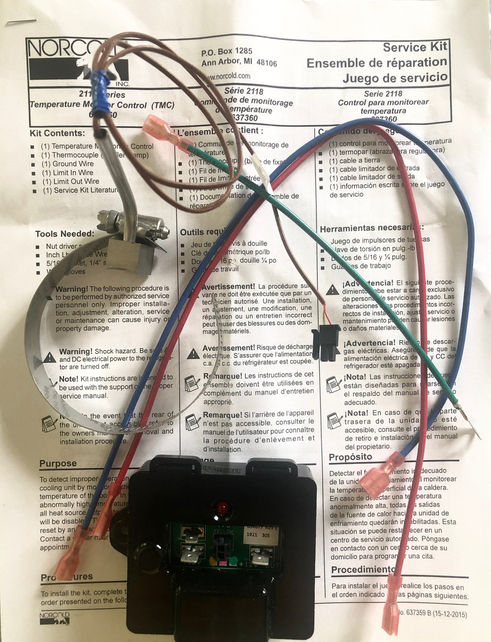 637360 Temp Monitor Control Kit Refrigerator Overheat Sensor for 2118 and  1210 Models Ensure Optimal Cooling and Safety Protect Your RV Refrigerator