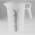 Get an accurate pour every time with this 64 ounce Accu-Pour Chemical Measuring Container (2 Liter, #PM80064)