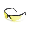 Stay safe while working in a hazardous environment with these amber Elvex Sphere-X Safety Glasses.