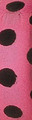 Fluorescent black and pink polka dot flagging tape, good for all weather.