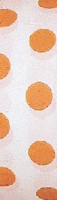 White and orange polka dot flagging tape that works in all weather.