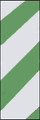White and green striped flagging tape for marking trees and plants.
