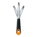 Yellow and black three tine hand cultivator from Fiskars.
