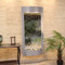 Pacifica Waters Wall Fountain with Silver Metallic Frame and Silver Mirror Water Panel